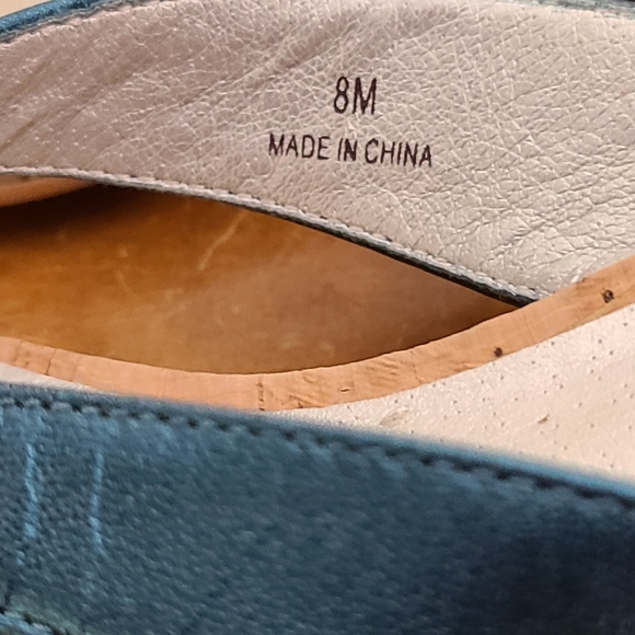 Club Moda Sandal Cork Wedge Metallic Blue - Picture 4 of 8